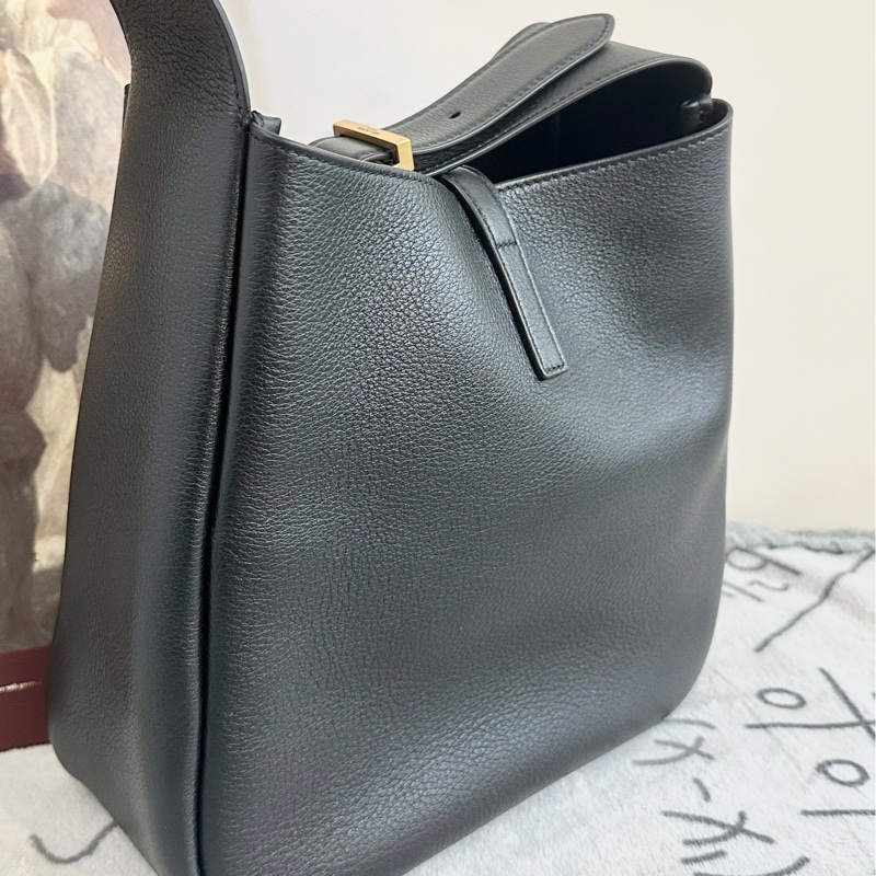 【全🆕】YSL hobo small LE5A7 黑金色 Logo粒面牛皮 Hobo 小號 small Black單肩包 手提包-3