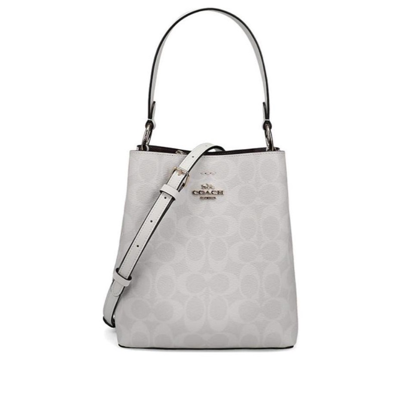 Coach 女士 金屬徽標小號手提包均碼碼長:22cm,寬:10cm,高:22cm-0