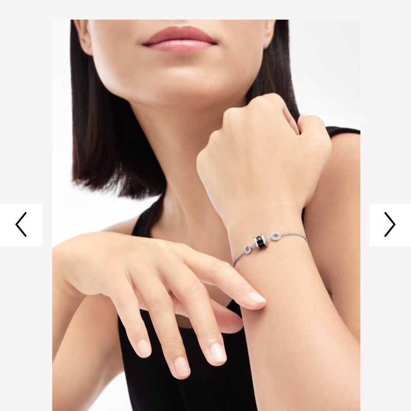 Bvlgari 925純銀黑陶瓷B zero 1手鍊-5