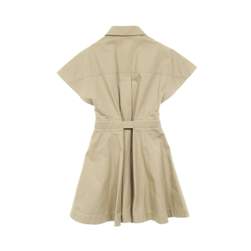 Christian Dior 34號洋裝，短袖，棉質，米色，二手女裝-1