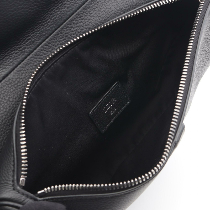 Christian DIOR × ERL 馬鞍形腰包,黑色真皮,男士二手。-2