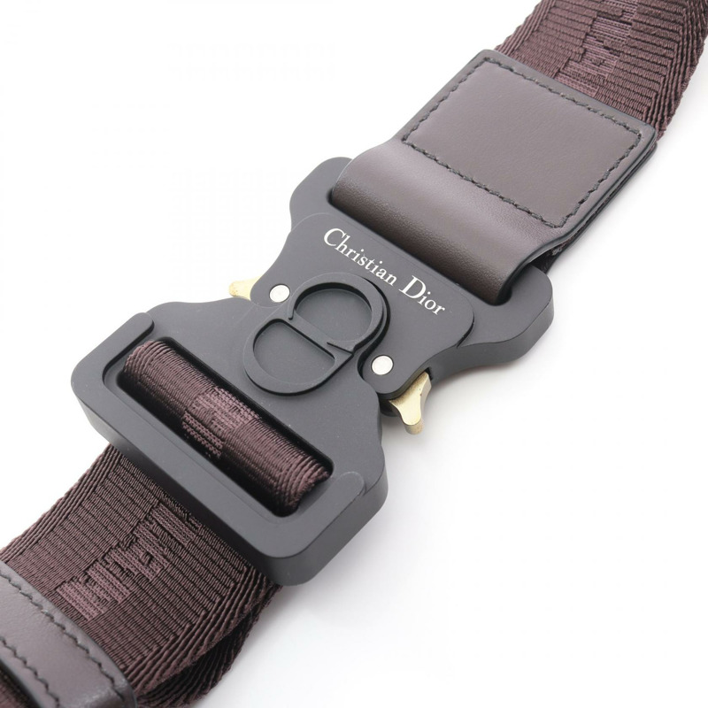 Christian DIOR × PETER DOIG 馬鞍形腰包帆布皮革綠色二手男士-5