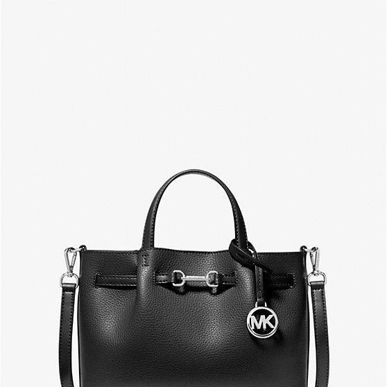 【Michael Kors】專櫃經典款 Carson 荔枝紋防刮皮革斜背/手提兩用包(雙色可選)-0