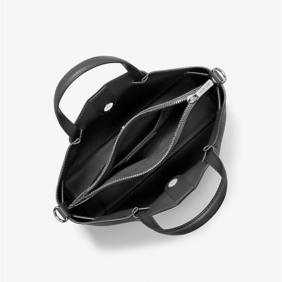 【Michael Kors】專櫃經典款 Carson 荔枝紋防刮皮革斜背/手提兩用包(雙色可選)-1