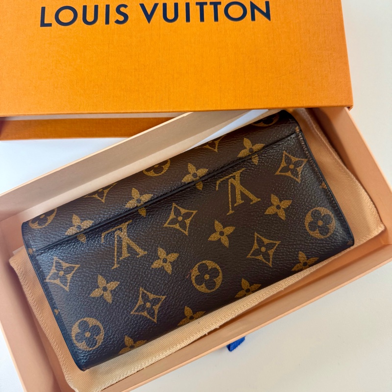 ✔️LV Louis Vuitton 路易威登 Monogram M62235 Sarah 金釦長夾/櫻花粉-2