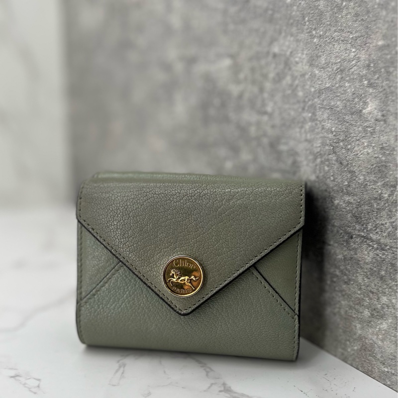 💗香緹國際精品💗 825 Chloe 淺綠短夾 #盒裝完整-0