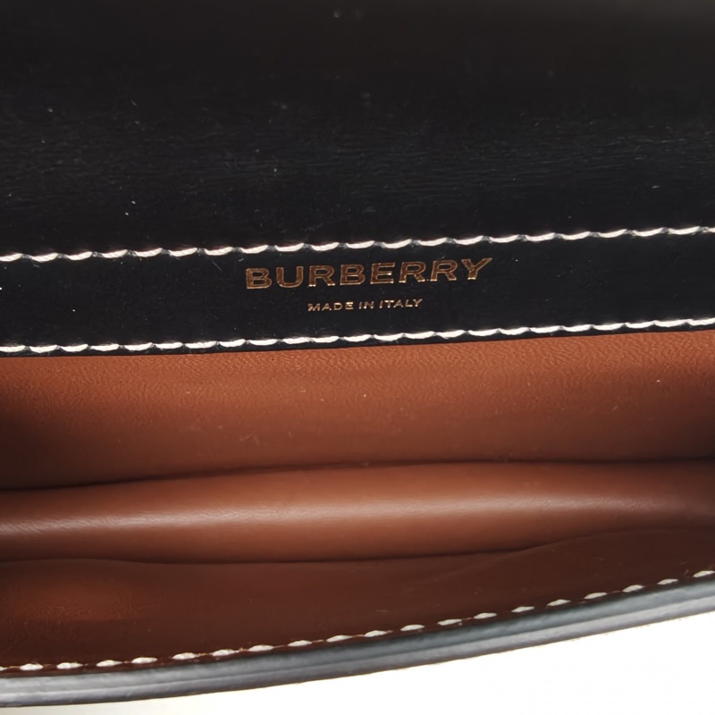 Burberry 拼色牛皮/帆布burberrytitle泰爾特系列雙面郵差包肩背包-4