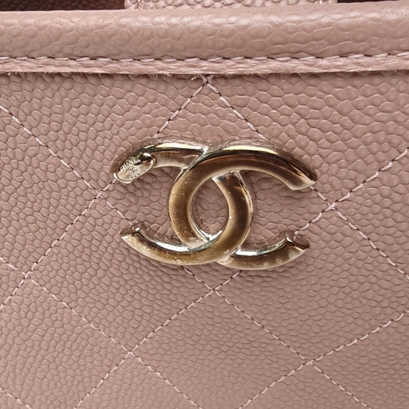 CHANEL 紫色荔枝牛皮24開銀扣2way保齡球手提包-4