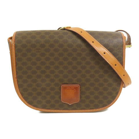 CELINE 塗層帆布Vintage Shoulder Bag金扣肩背袋