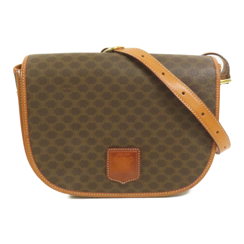 CELINE 塗層帆布Vintage Shoulder Bag金扣肩背袋-0