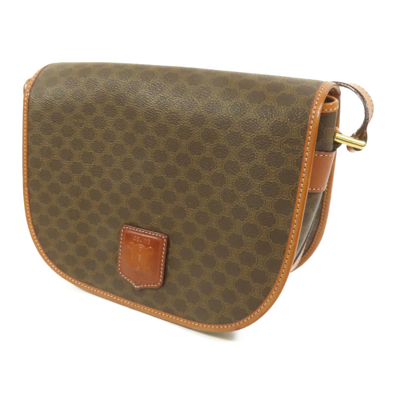 CELINE 塗層帆布Vintage Shoulder Bag金扣肩背袋-2