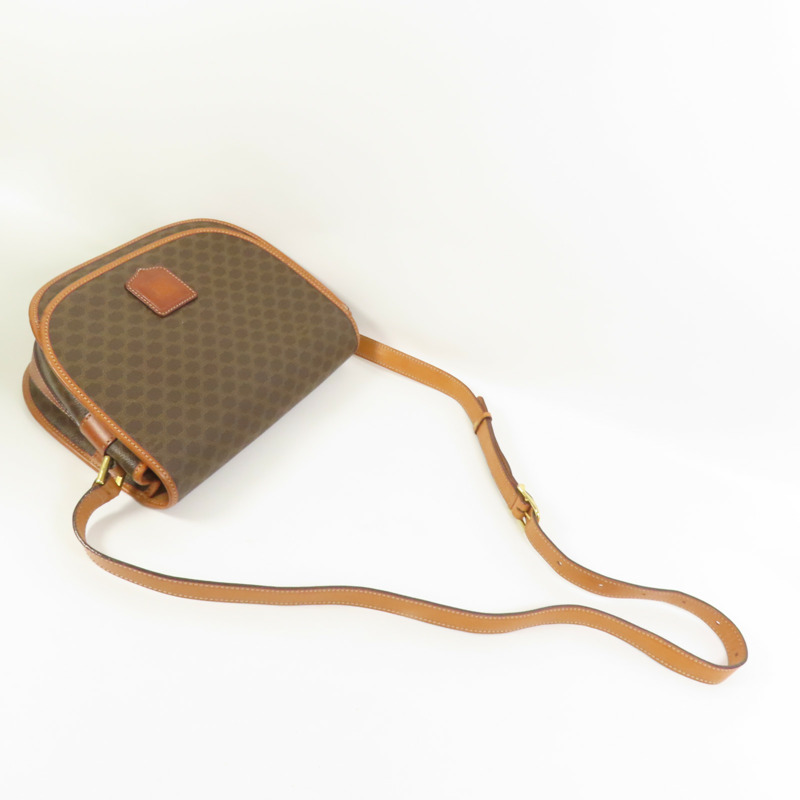 CELINE 塗層帆布Vintage Shoulder Bag金扣肩背袋-4