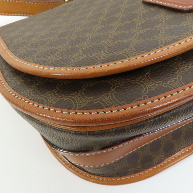 CELINE 塗層帆布Vintage Shoulder Bag金扣肩背袋-9