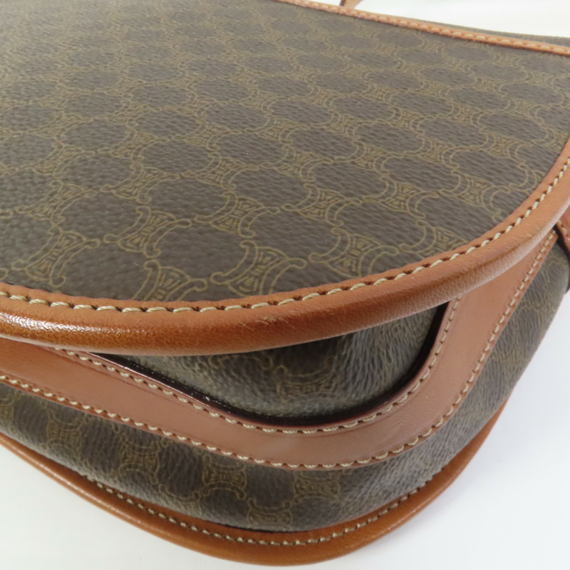 CELINE 塗層帆布Vintage Shoulder Bag金扣肩背袋-10