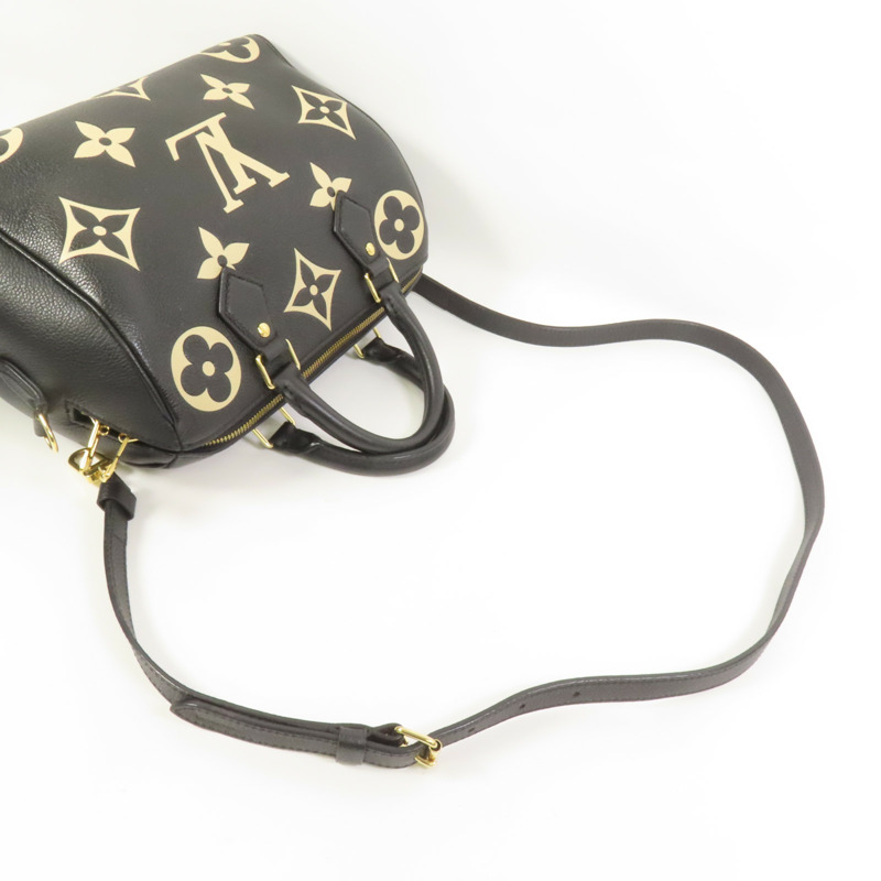 LOUIS VUITTON Monogram Empreinte Speedy Bandouliere 25金扣手挽肩背兩用袋-5