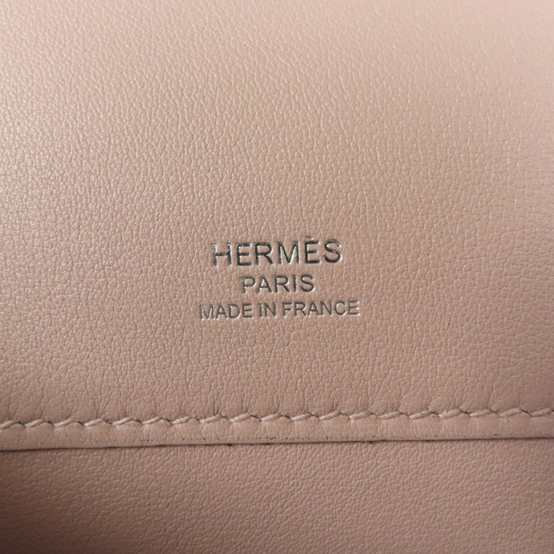 HERMES Swift皮革Kelly Cut銀扣手挽袋Rose Dragee-6