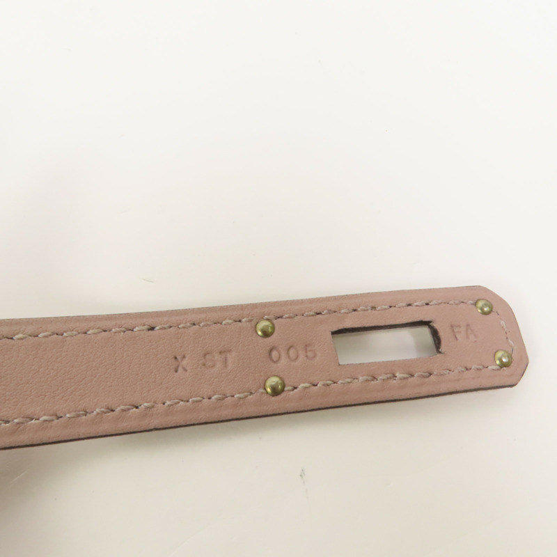 HERMES Swift皮革Kelly Cut銀扣手挽袋Rose Dragee-8