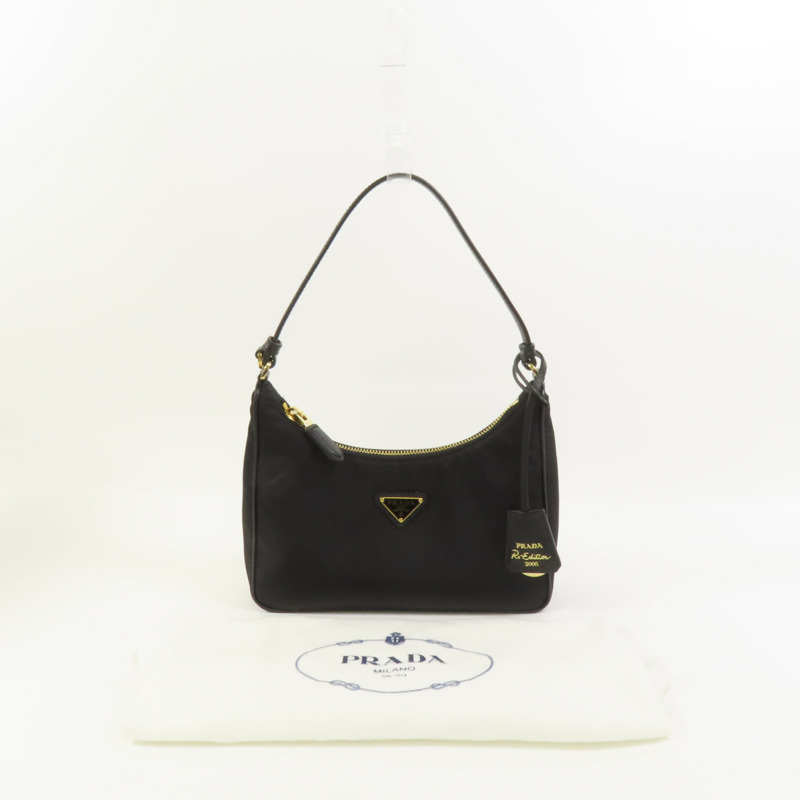 PRADA 尼龍Re-Edition 2005金扣手挽袋-10