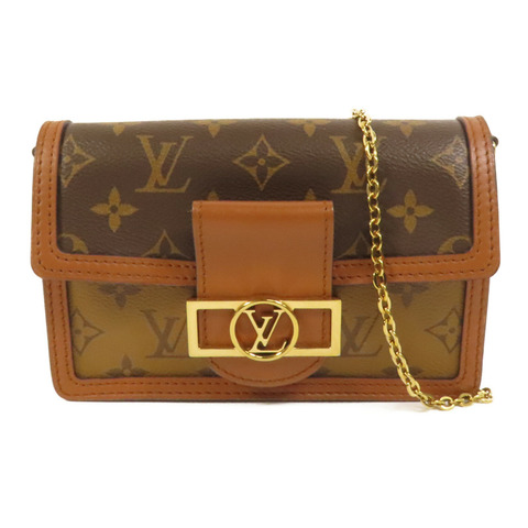 LOUIS VUITTON Monogram Reverse Mini Dauphine金扣肩背袋
