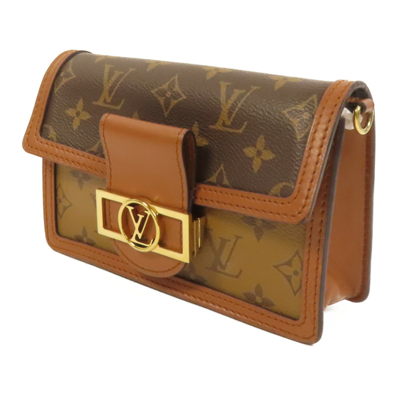 LOUIS VUITTON Monogram Reverse Mini Dauphine金扣肩背袋-2