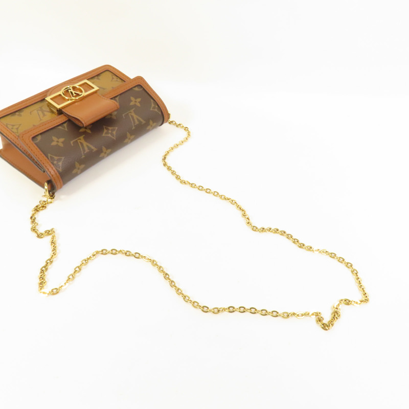 LOUIS VUITTON Monogram Reverse Mini Dauphine金扣肩背袋-4