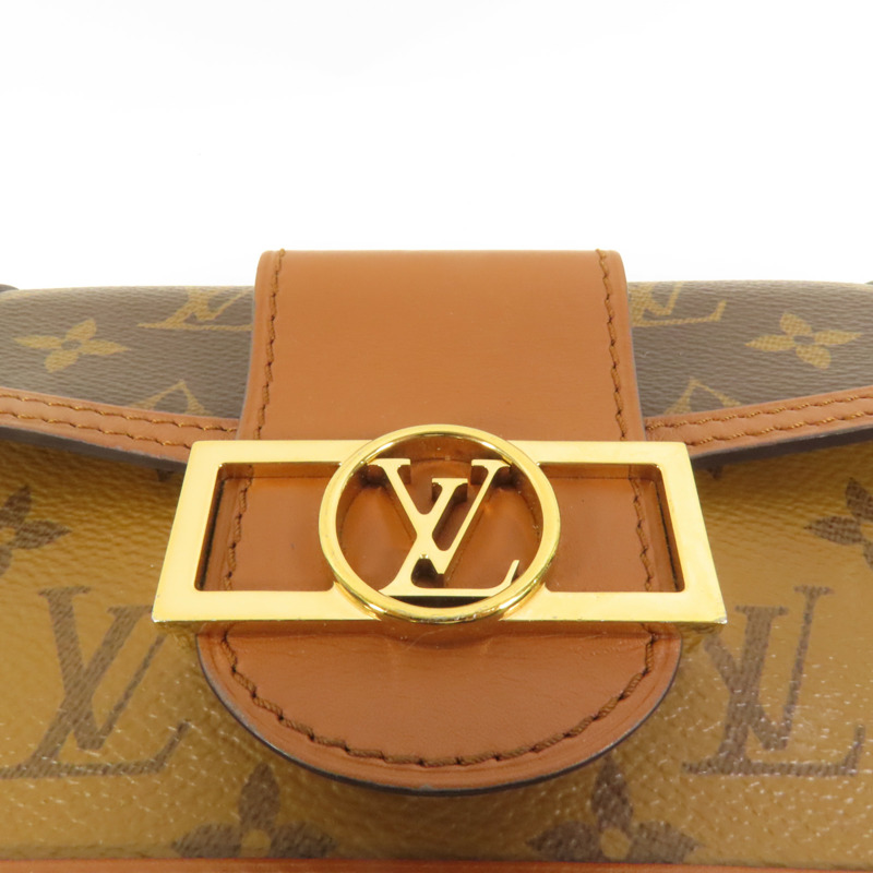 LOUIS VUITTON Monogram Reverse Mini Dauphine金扣肩背袋-6