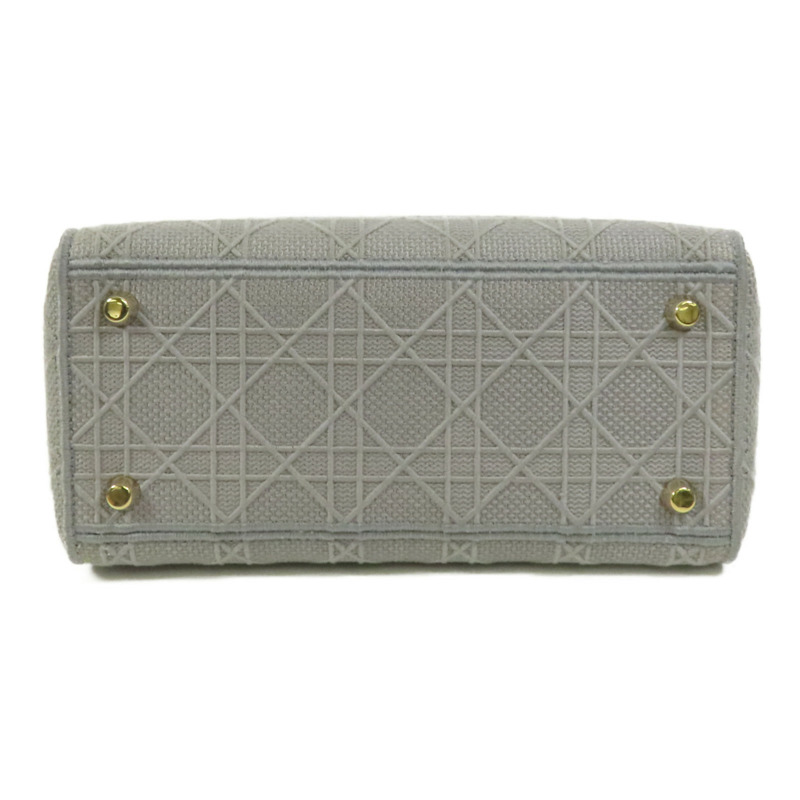 Dior 帆布Lady Dior D-Lite金扣手挽肩背兩用袋-3