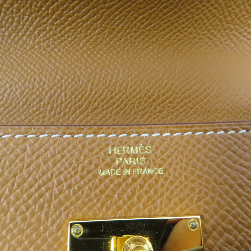 HERMES Epsom皮革Kelly To Go金扣肩背袋Gold-6