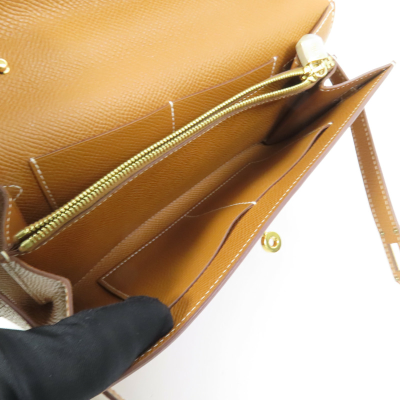 HERMES Epsom皮革Kelly To Go金扣肩背袋Gold-7