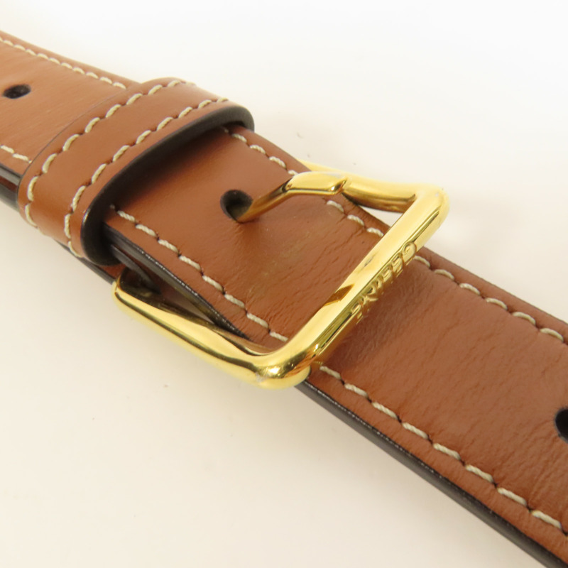 CELINE 塗層帆布/牛皮皮革Classique Triomphe Bag金扣肩背袋-6