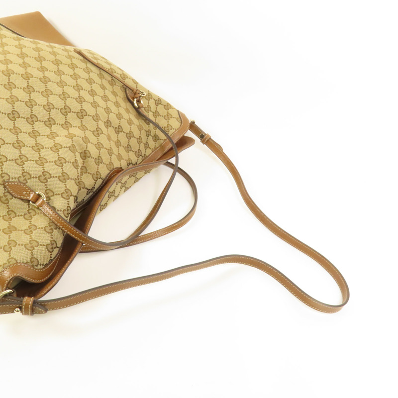 GUCCI 帆布2 Way Bag金扣手挽肩背兩用袋-4