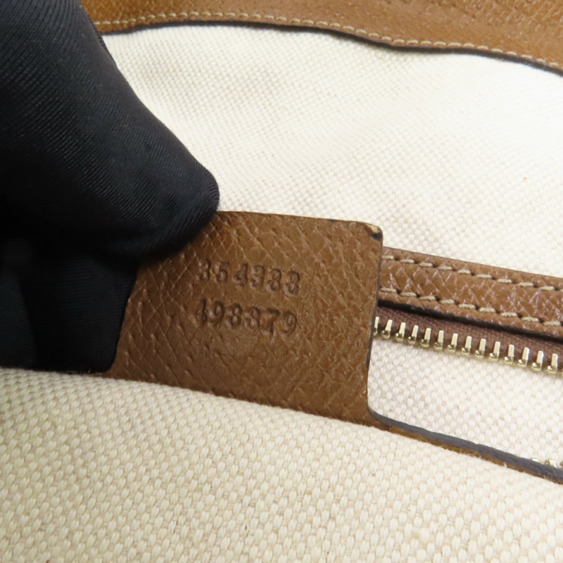 GUCCI 帆布2 Way Bag金扣手挽肩背兩用袋-7