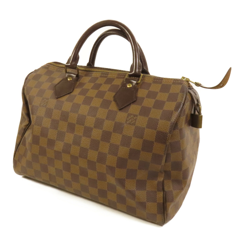 LOUIS VUITTON Damier Speedy 30金扣手挽袋-2