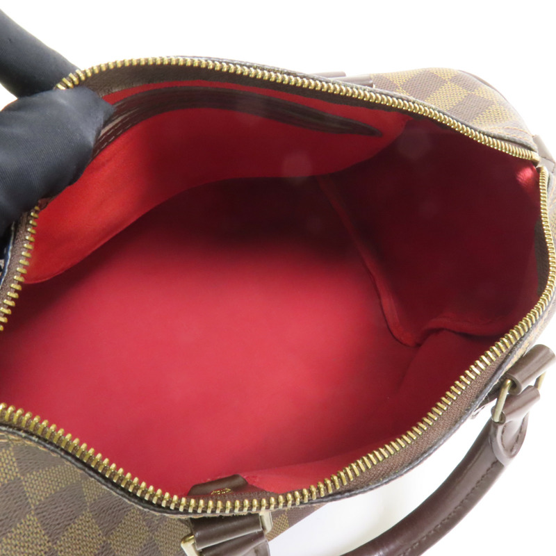 LOUIS VUITTON Damier Speedy 30金扣手挽袋-5