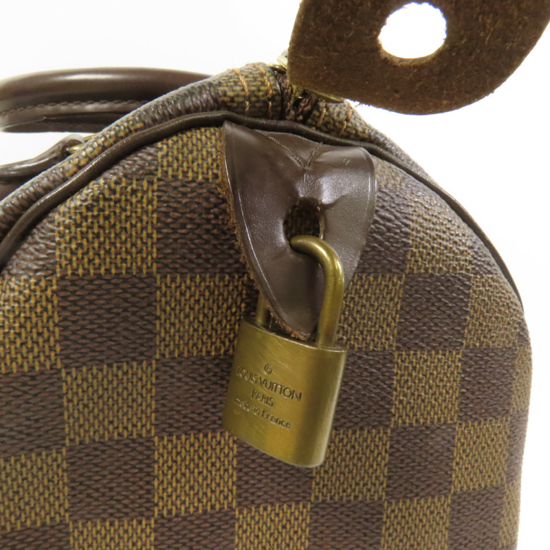 LOUIS VUITTON Damier Speedy 30金扣手挽袋-7