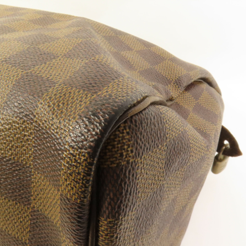 LOUIS VUITTON Damier Speedy 30金扣手挽袋-11