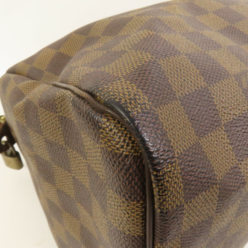 LOUIS VUITTON Damier Speedy 30金扣手挽袋-14