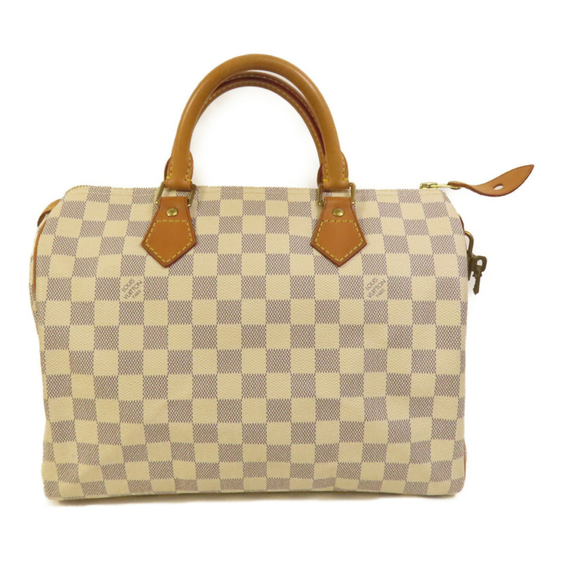LOUIS VUITTON Damier Azur Speedy 30金扣手挽袋-1