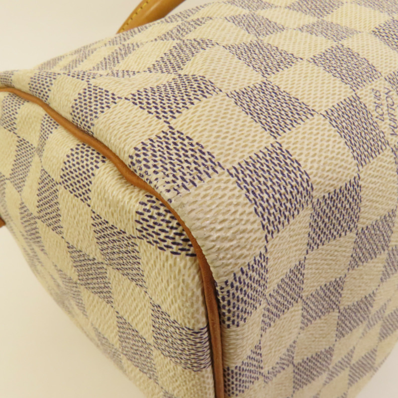LOUIS VUITTON Damier Azur Speedy 30金扣手挽袋-11