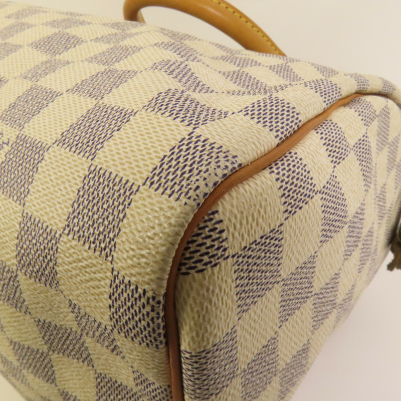 LOUIS VUITTON Damier Azur Speedy 30金扣手挽袋-12