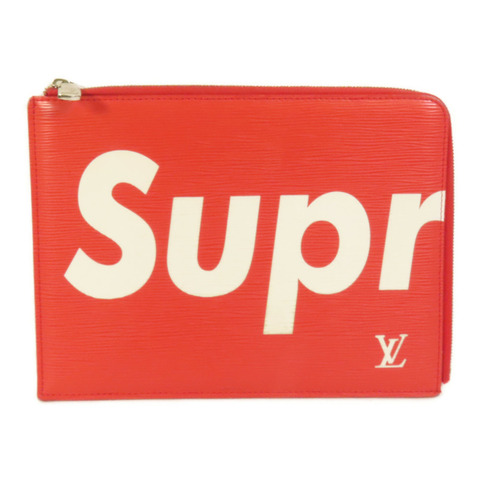 LOUIS VUITTON Epi Supreme Pochette Jules GM銀扣手拿包
