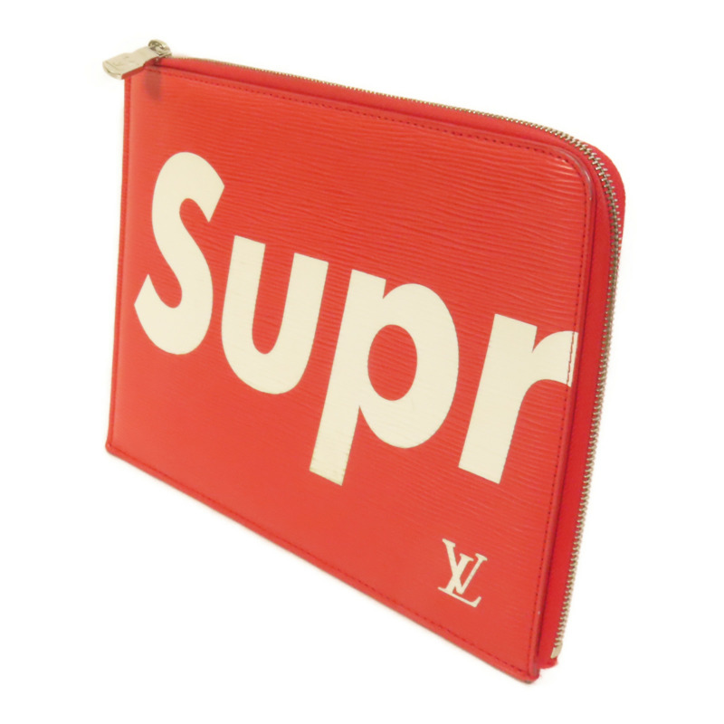 LOUIS VUITTON Epi Supreme Pochette Jules GM銀扣手拿包-2