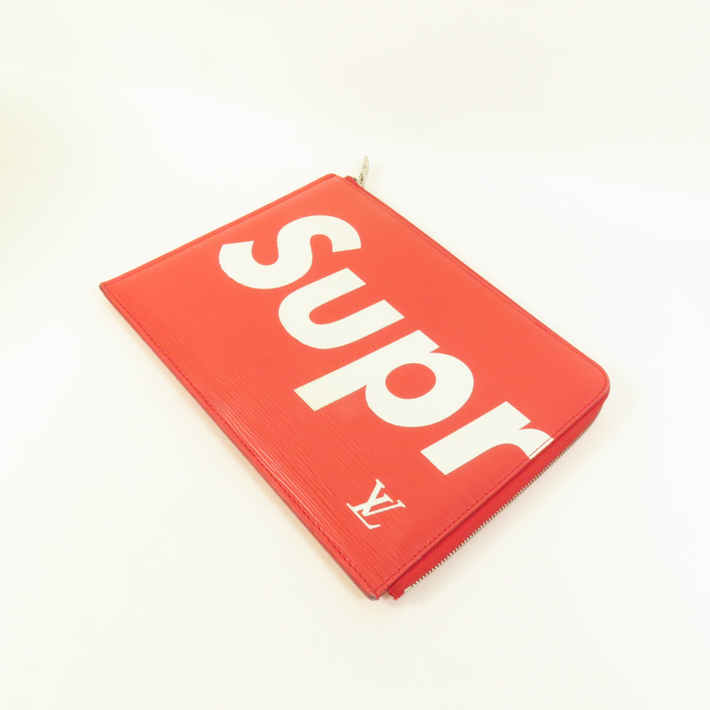 LOUIS VUITTON Epi Supreme Pochette Jules GM銀扣手拿包-5