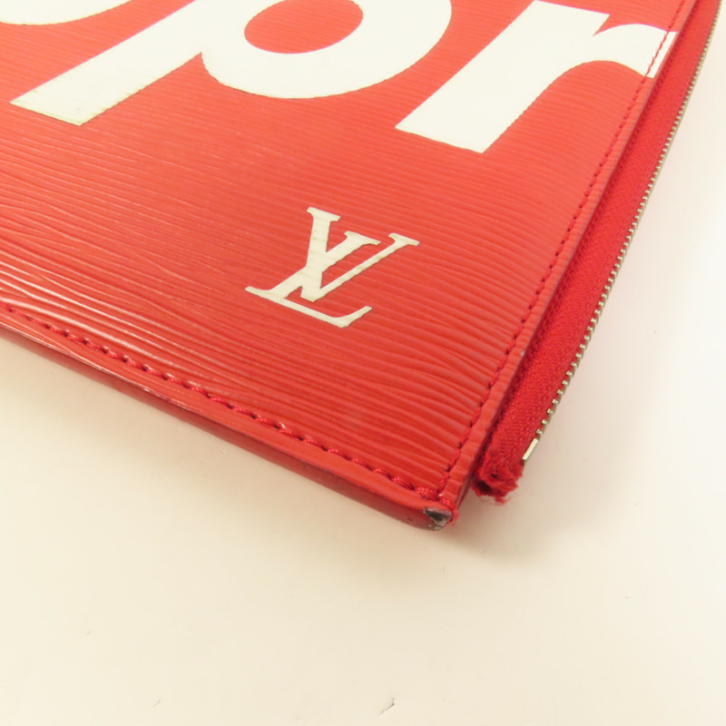 LOUIS VUITTON Epi Supreme Pochette Jules GM銀扣手拿包-13