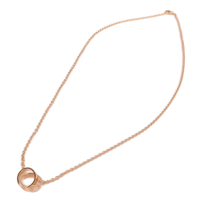 CARTIER 18K玫瑰金Love Necklace項鍊-3