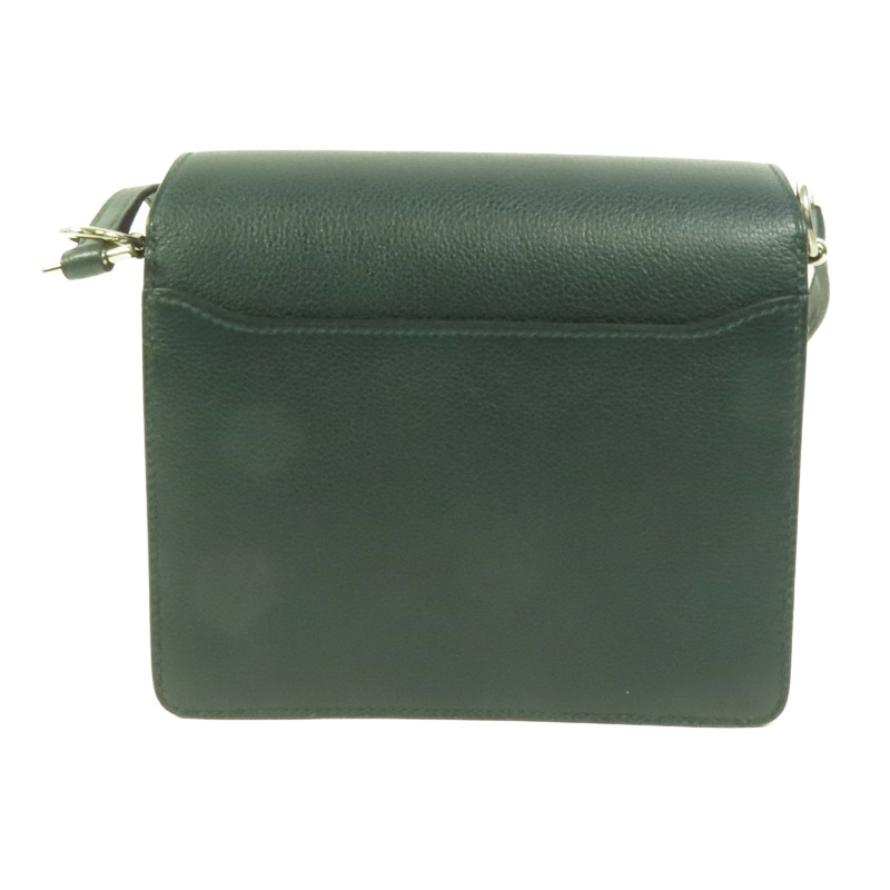 HERMES Evercolor皮革Roulis Mini銀扣肩背袋Vert Bosphore-1