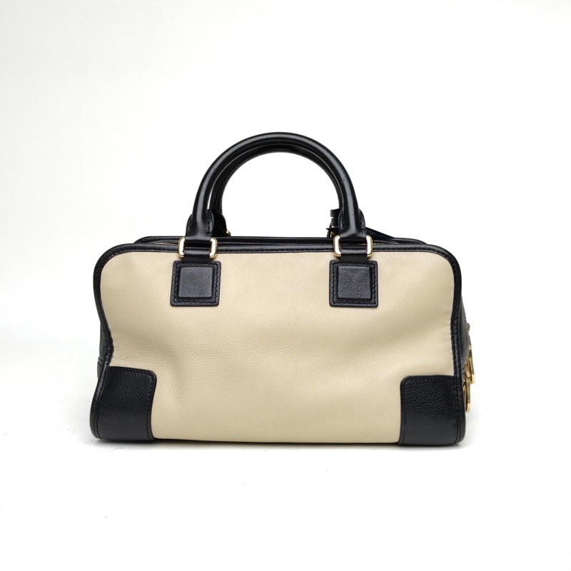 LOEWE Amazona29Bag黑白牛皮金扣手提包-2