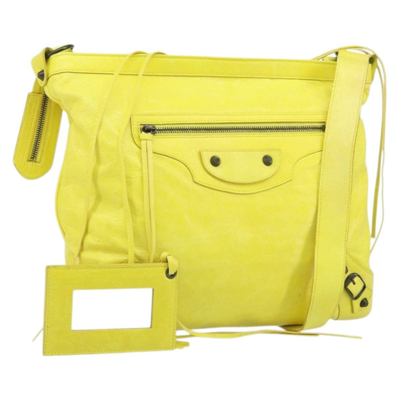 【日本直送】BALENCIAGA The Messenger 單肩包，黃色皮革，貨號 177289，正品號 170768V-0