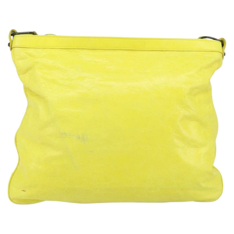 【日本直送】BALENCIAGA The Messenger 單肩包，黃色皮革，貨號 177289，正品號 170768V-1
