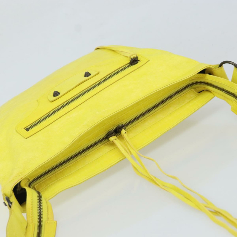 【日本直送】BALENCIAGA The Messenger 單肩包，黃色皮革，貨號 177289，正品號 170768V-5